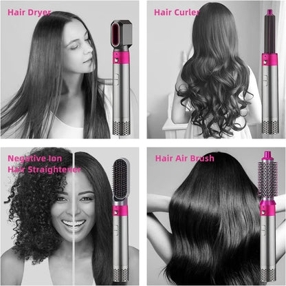 Electric Hair Dryer Blow Dryer Comb Rotating Hot Air Brush 5 In 1 Hairdryer Hair Blower Brush Hair Curler Curling Iron Styler