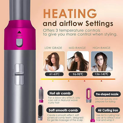 Electric Hair Dryer Blow Dryer Comb Rotating Hot Air Brush 5 In 1 Hairdryer Hair Blower Brush Hair Curler Curling Iron Styler