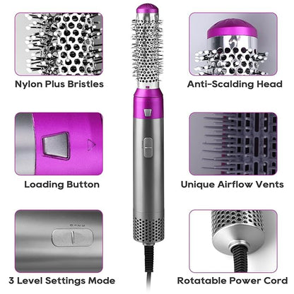Electric Hair Dryer Blow Dryer Comb Rotating Hot Air Brush 5 In 1 Hairdryer Hair Blower Brush Hair Curler Curling Iron Styler