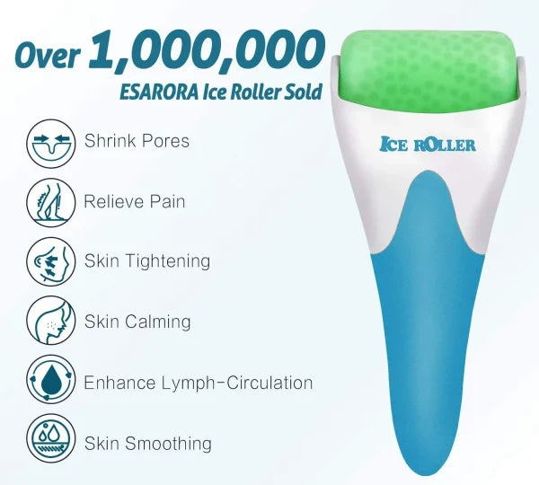 Marzahar Ice Roller For Face & Eye Puffiness Relief, Cold Gel Ice Face Roller Massager