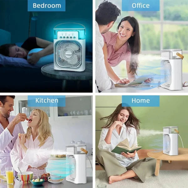 Portable Air Conditioner Fan Usb Electric Fan , Fine Mist Water, And Humidifier Function – Random Color 9.5 Inch